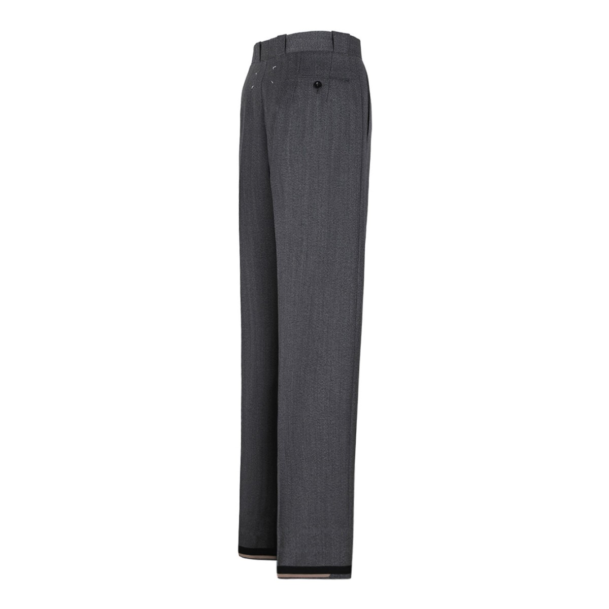 Anthracite Wide-Leg Tailored Trousers