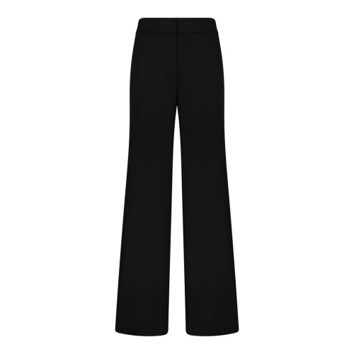 Black Concealed-Fastening Wide-Leg Trousers