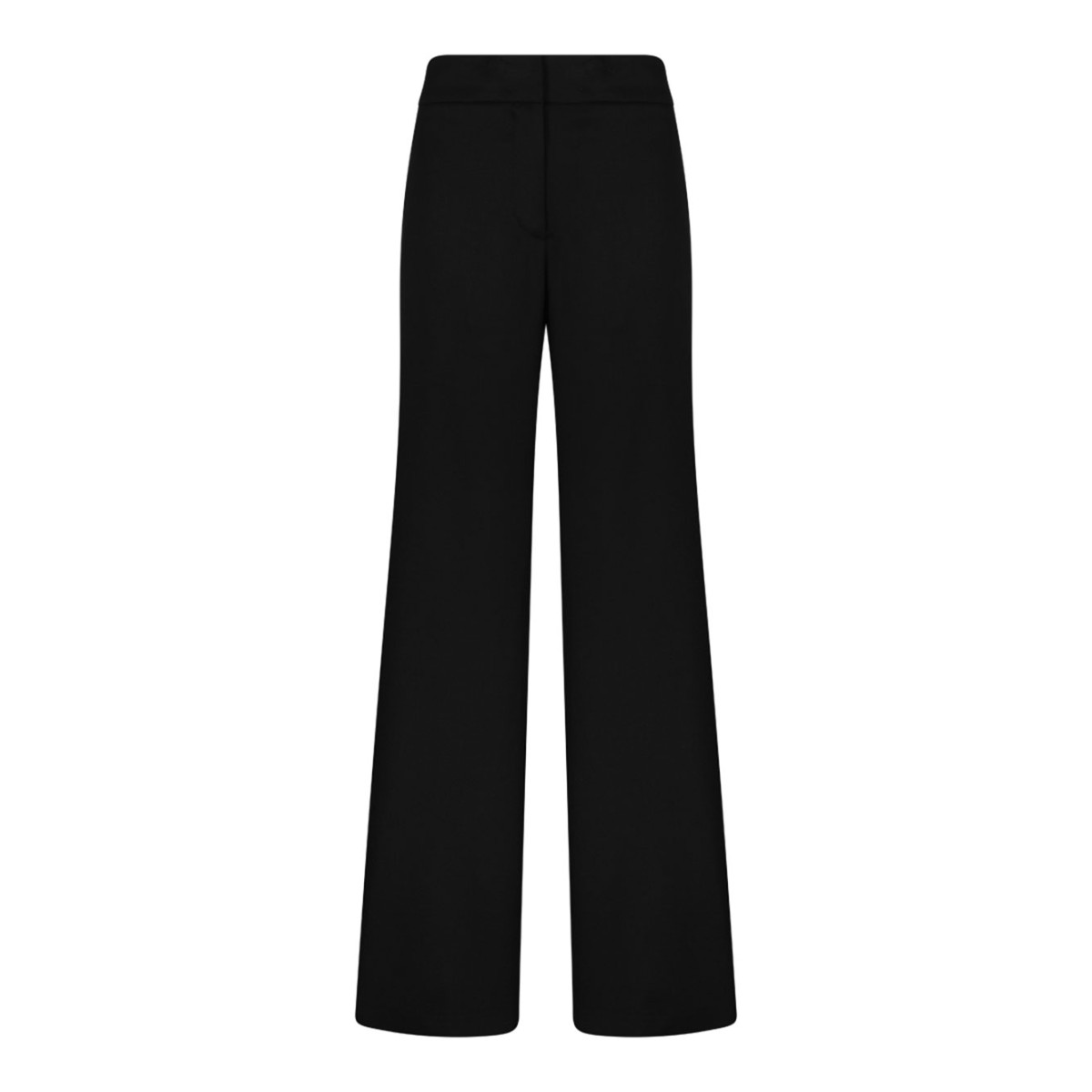 Black Concealed-Fastening Wide-Leg Trousers