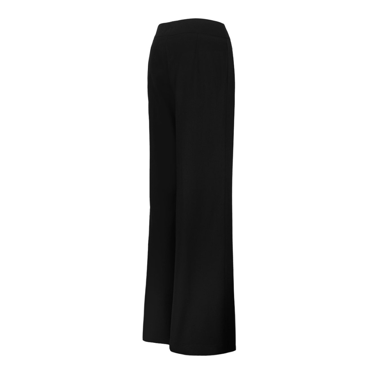 Black Concealed-Fastening Wide-Leg Trousers