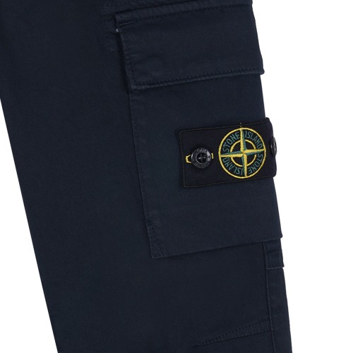 Navy Blue Logo Patch Trousers