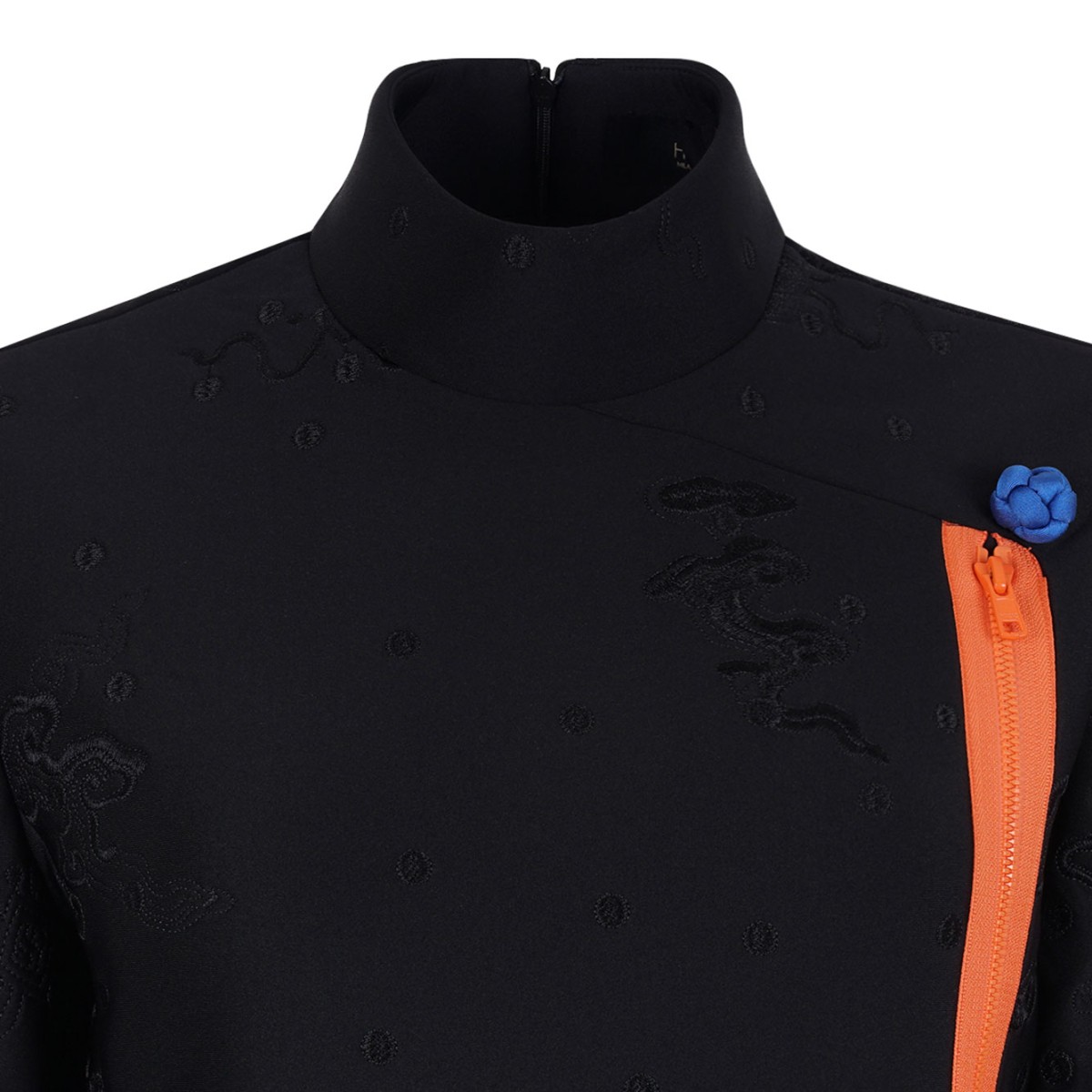 Dark Blue Chinese Jacket With Details