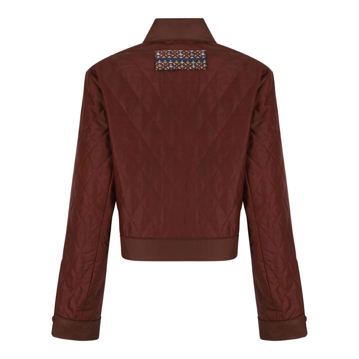 Terracotta Brown Cropped Quilted Jacket
