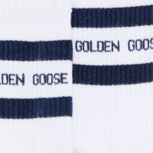 White Stripe Trim Ribbed Socks