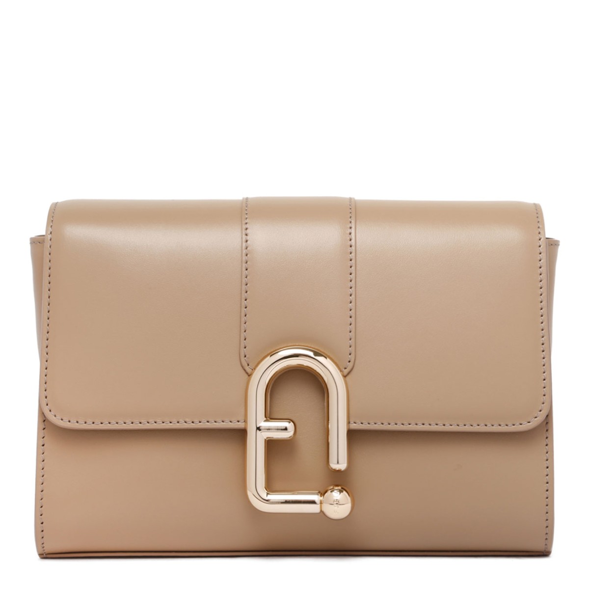 Greige Small Urban Leather Satchel