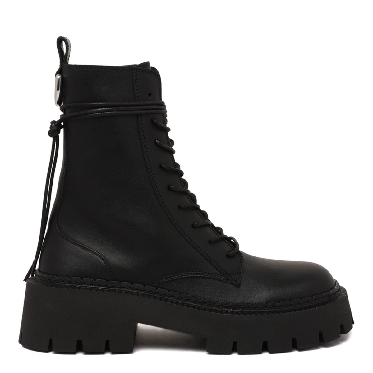 Black Lace-Up Combat Boots