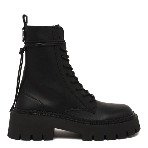 Black Lace-Up Combat Boots