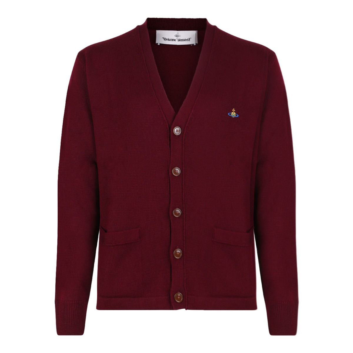 Red Orb-Embellishment Cardigan