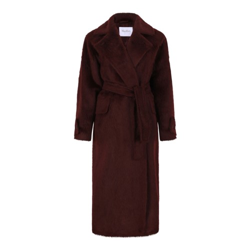 Cherry Long Alpaca And Wool Coat