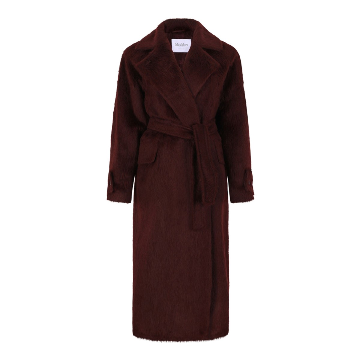 Cherry Long Alpaca And Wool Coat