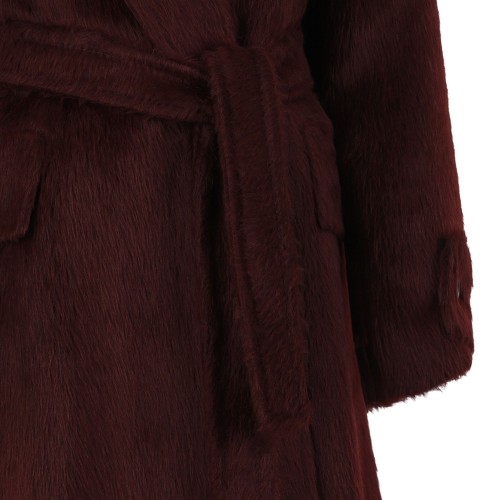 Cherry Long Alpaca And Wool Coat