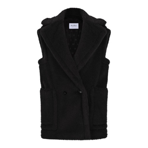 Black Alpaca Wool Teddy Vest