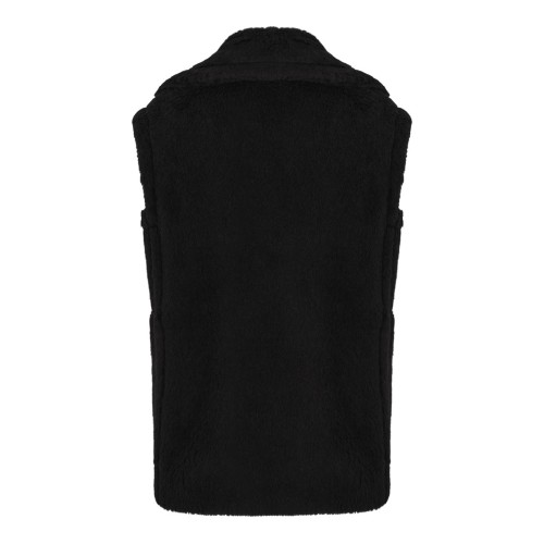 Black Alpaca Wool Teddy Vest 2