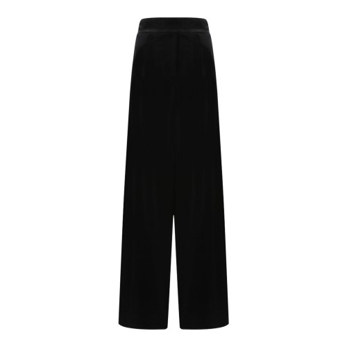 Black Shaved Velvet Trousers