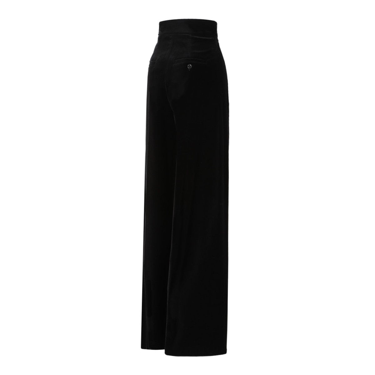 Black Shaved Velvet Trousers