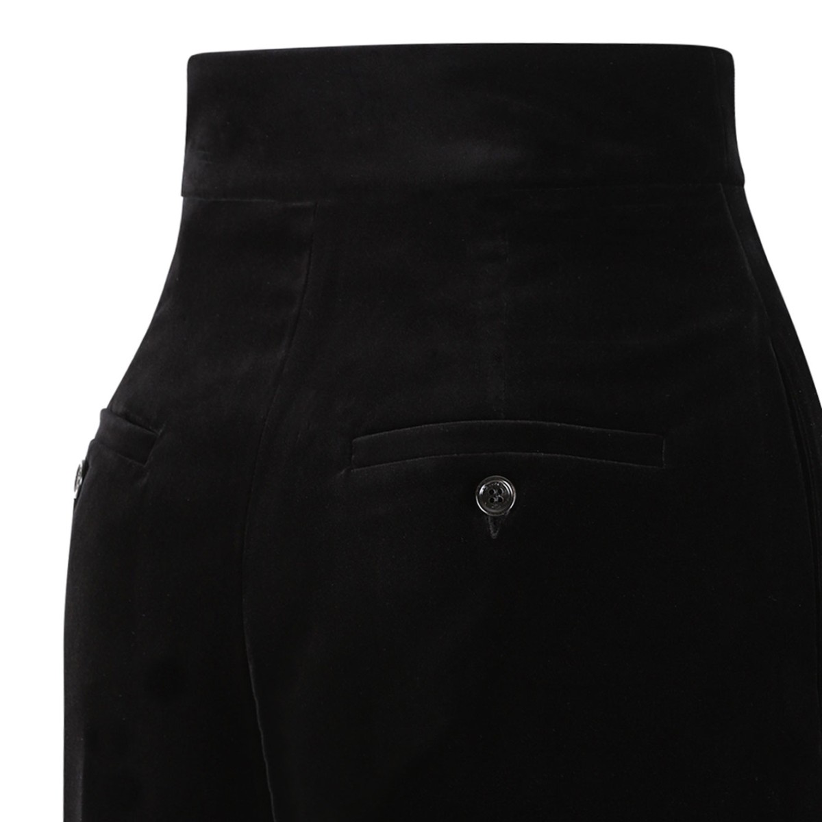 Black Shaved Velvet Trousers