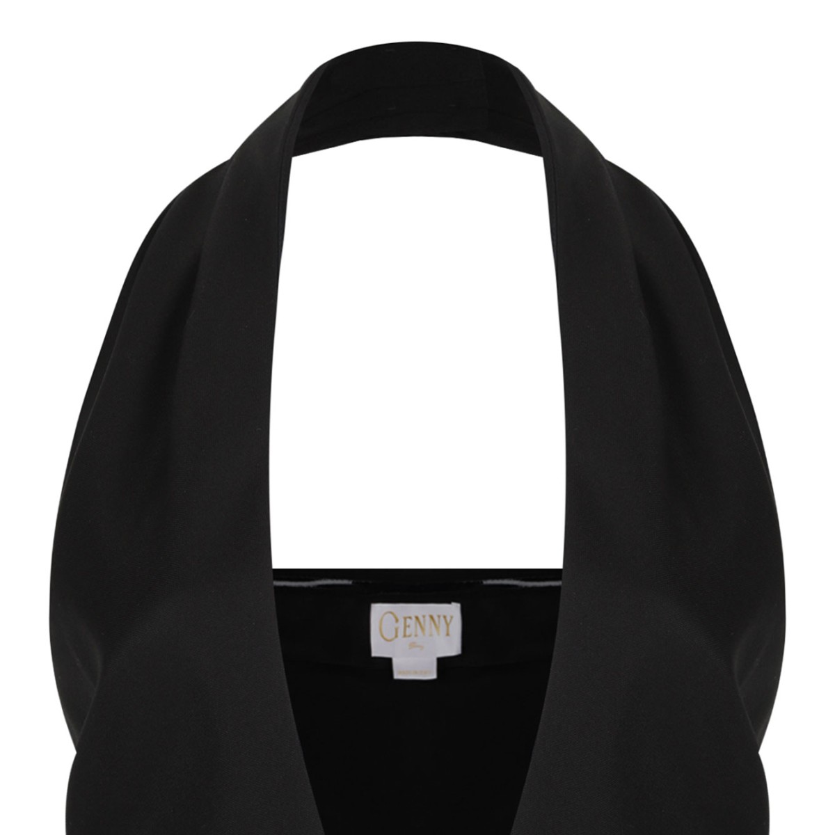 Black Halter-Neck Pleated-Front Jumpsuit