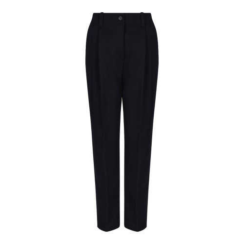 Navy Blue Loose Fit Straight Leg Trousers