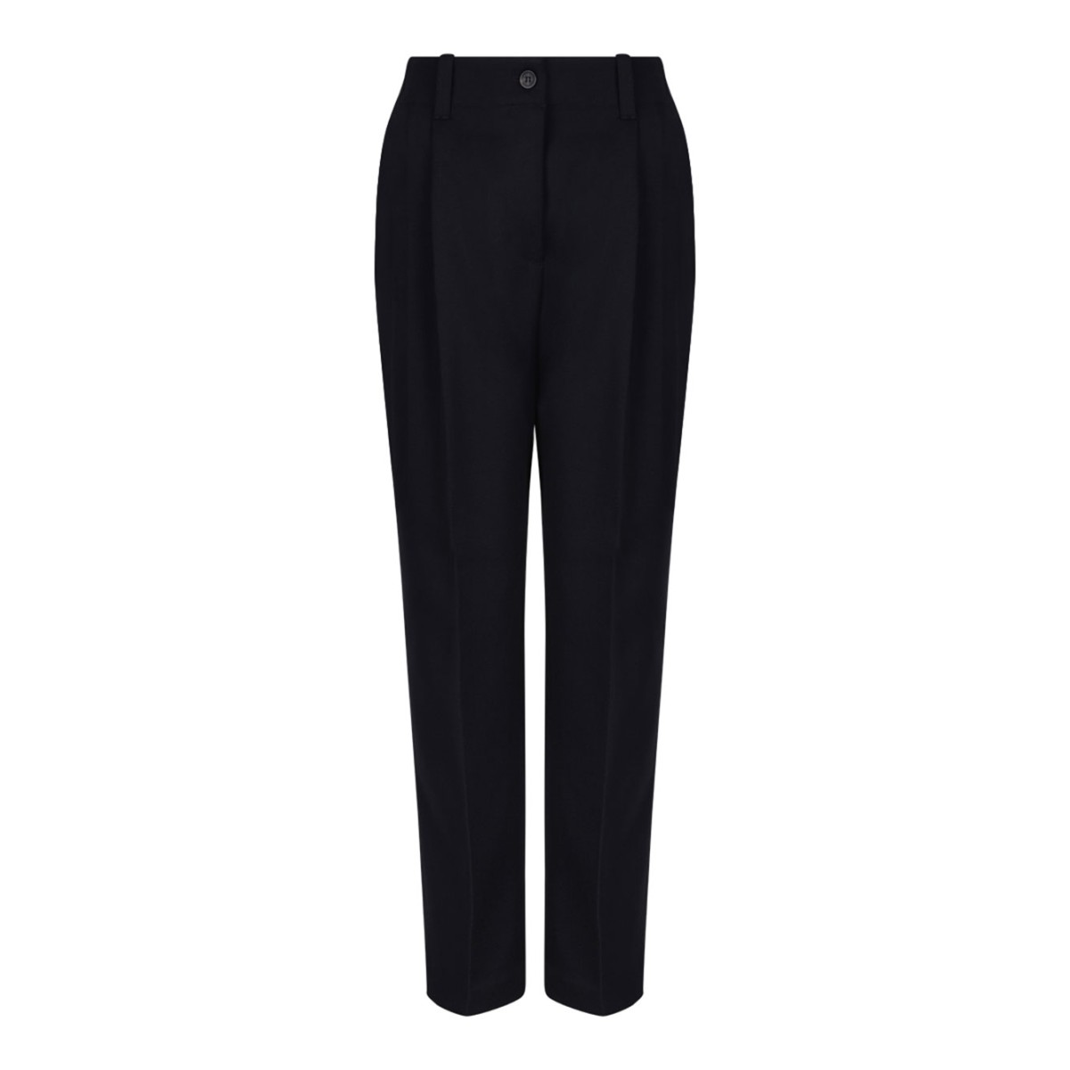 Navy Blue Loose Fit Straight Leg Trousers