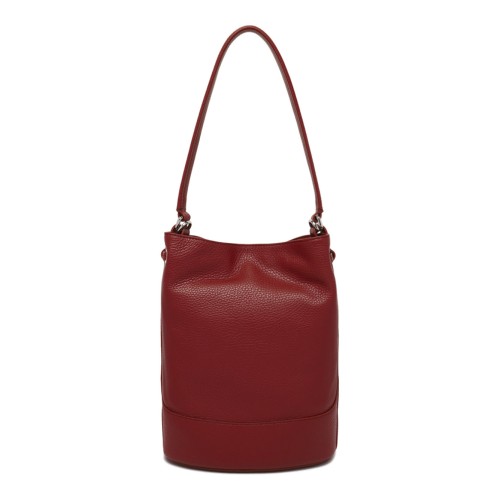 Monda Small Bag In Red Opera Hammered Leather 2