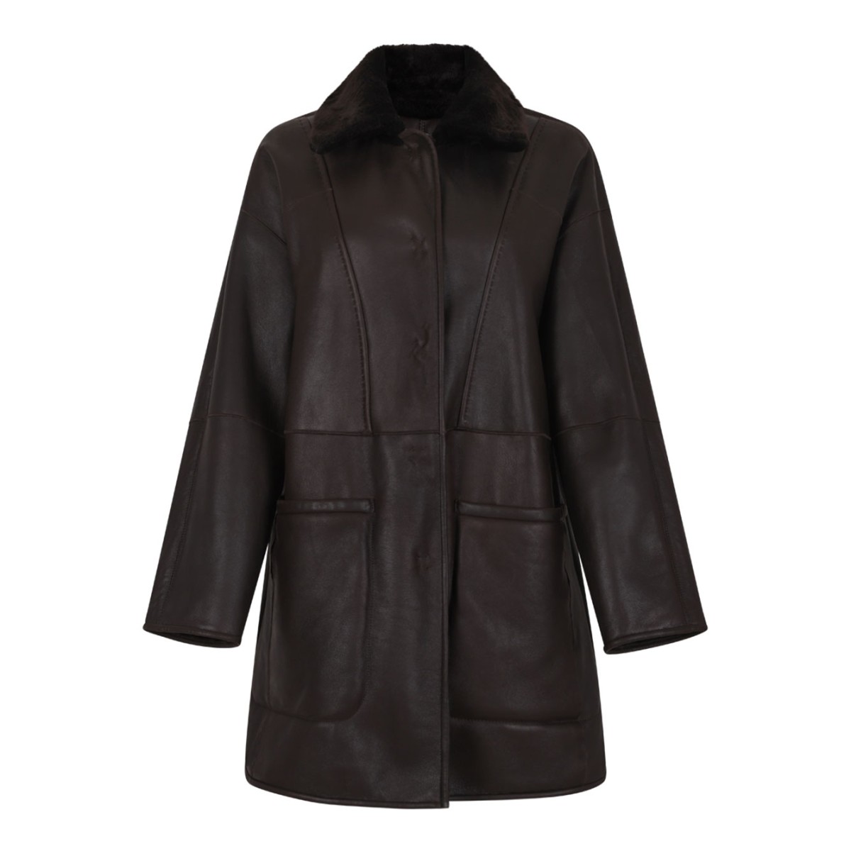 Brown Reversible Sheepskin Coat