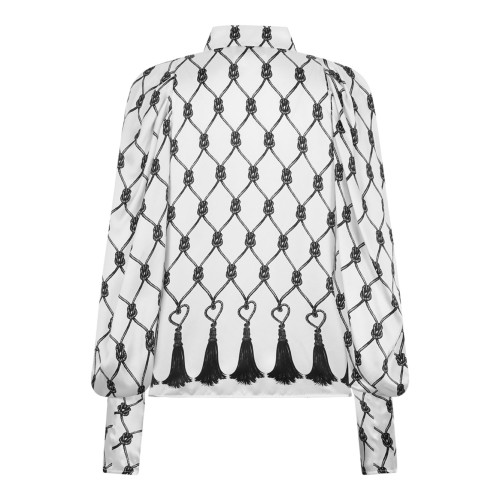Off White Tassel-Print Blouse 2