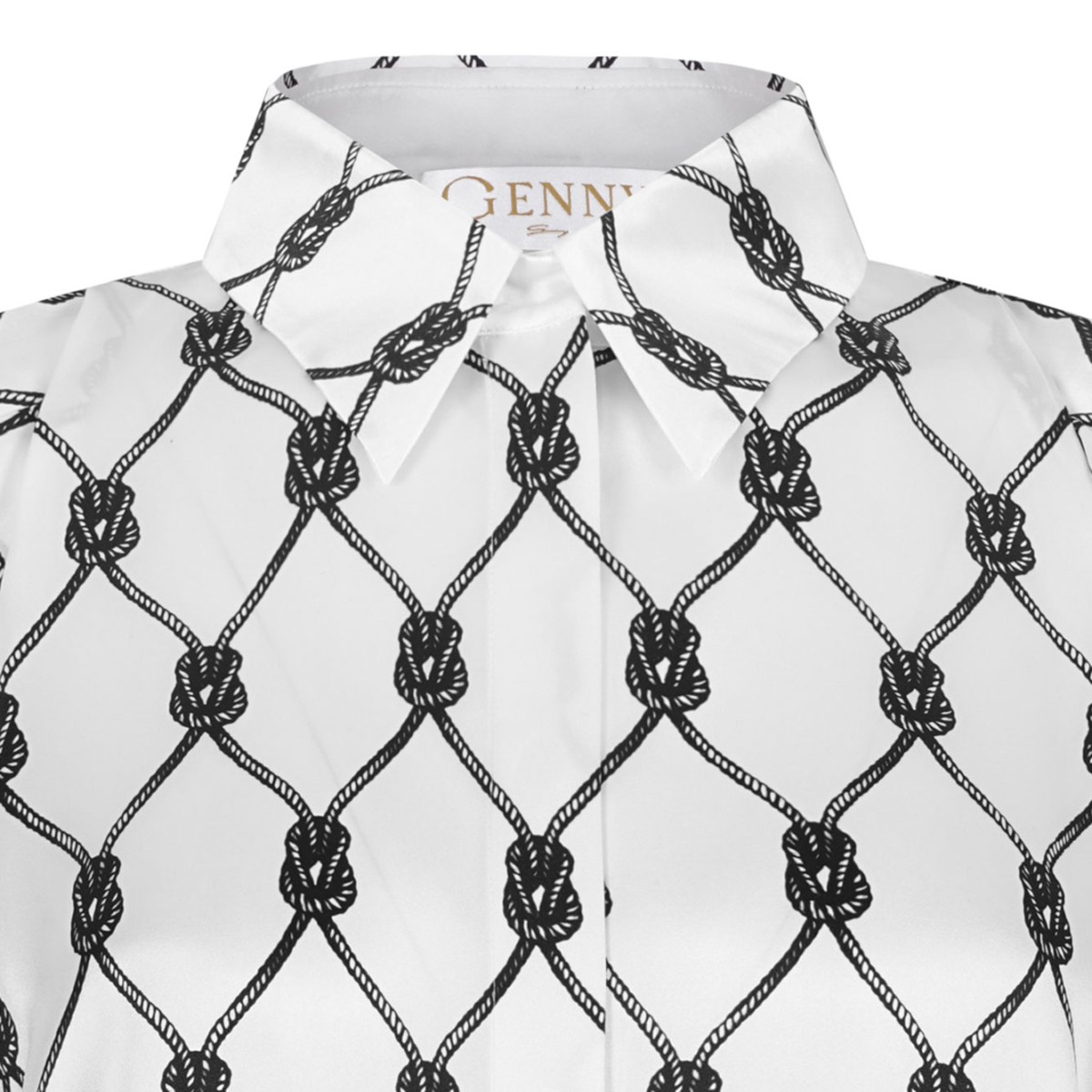 Off White Tassel-Print Blouse