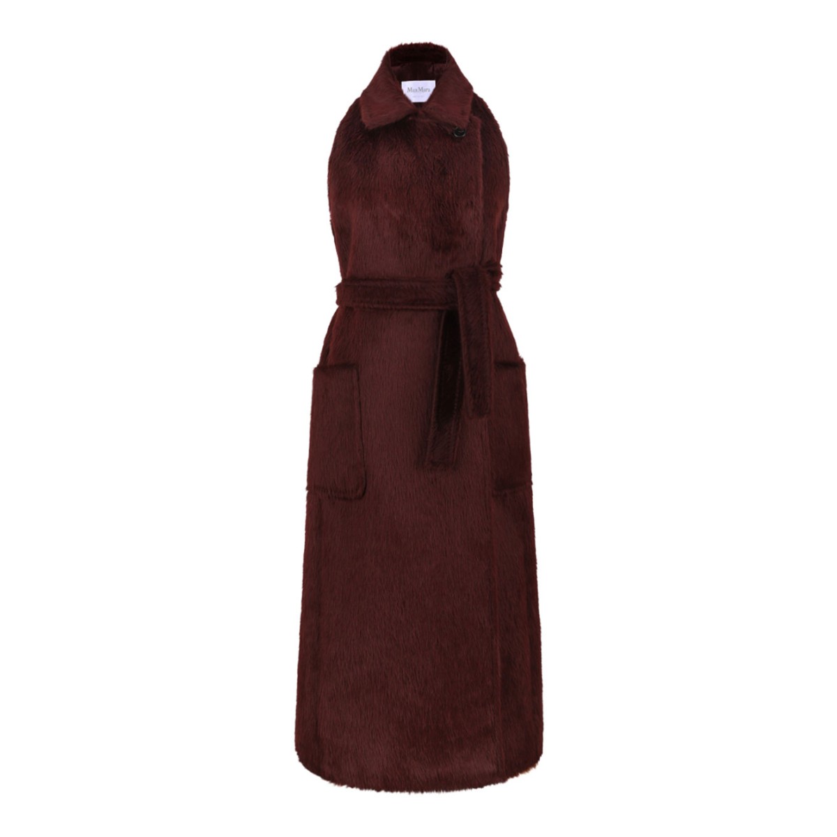 Cherry Sleeveless Coat In Alpaca And Wool