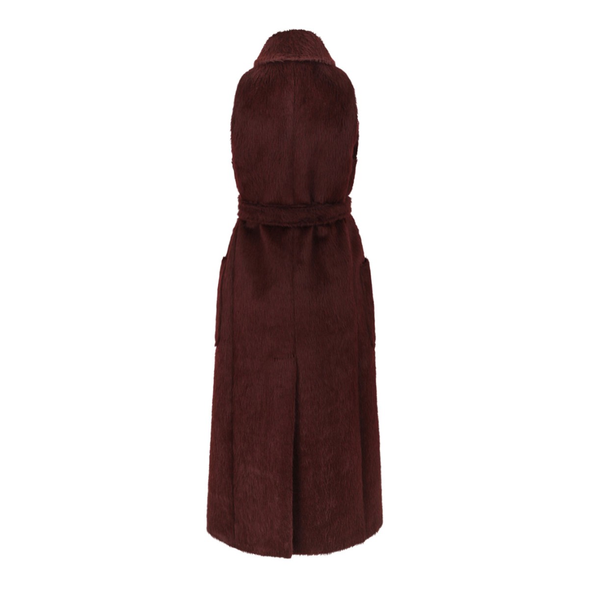 Cherry Sleeveless Coat In Alpaca And Wool