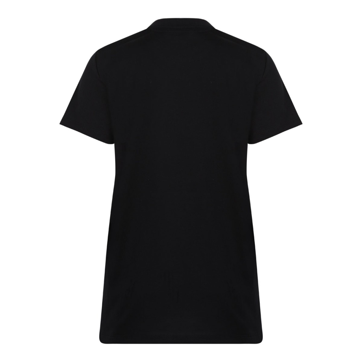 Black Cotton Logo Embroidered T-Shirt