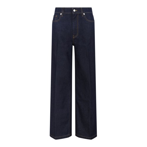 Dark Blue High Waisted Wide Leg Jeans