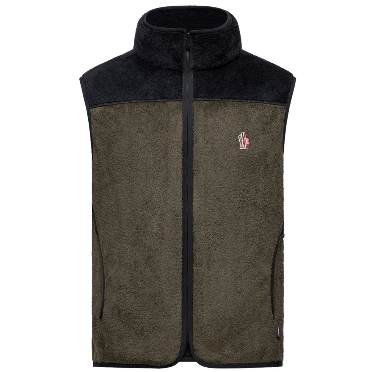 Dark Green and Black Gilet In Polartec