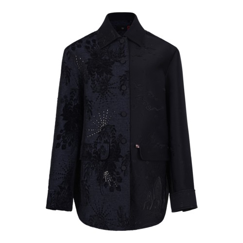 Dark Blue Patchwork Jacket 