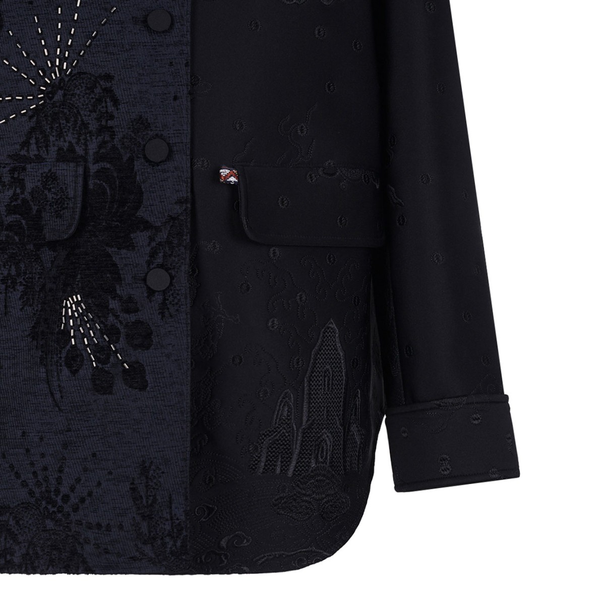 Dark Blue Patchwork Jacket 