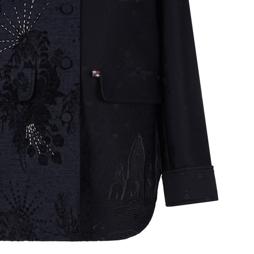 Dark Blue Patchwork Jacket 