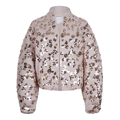 Sequined Bomber Jacket With Wide Sleeves