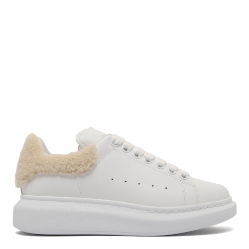 White With Furry Heel Tab Oversized Sneakers