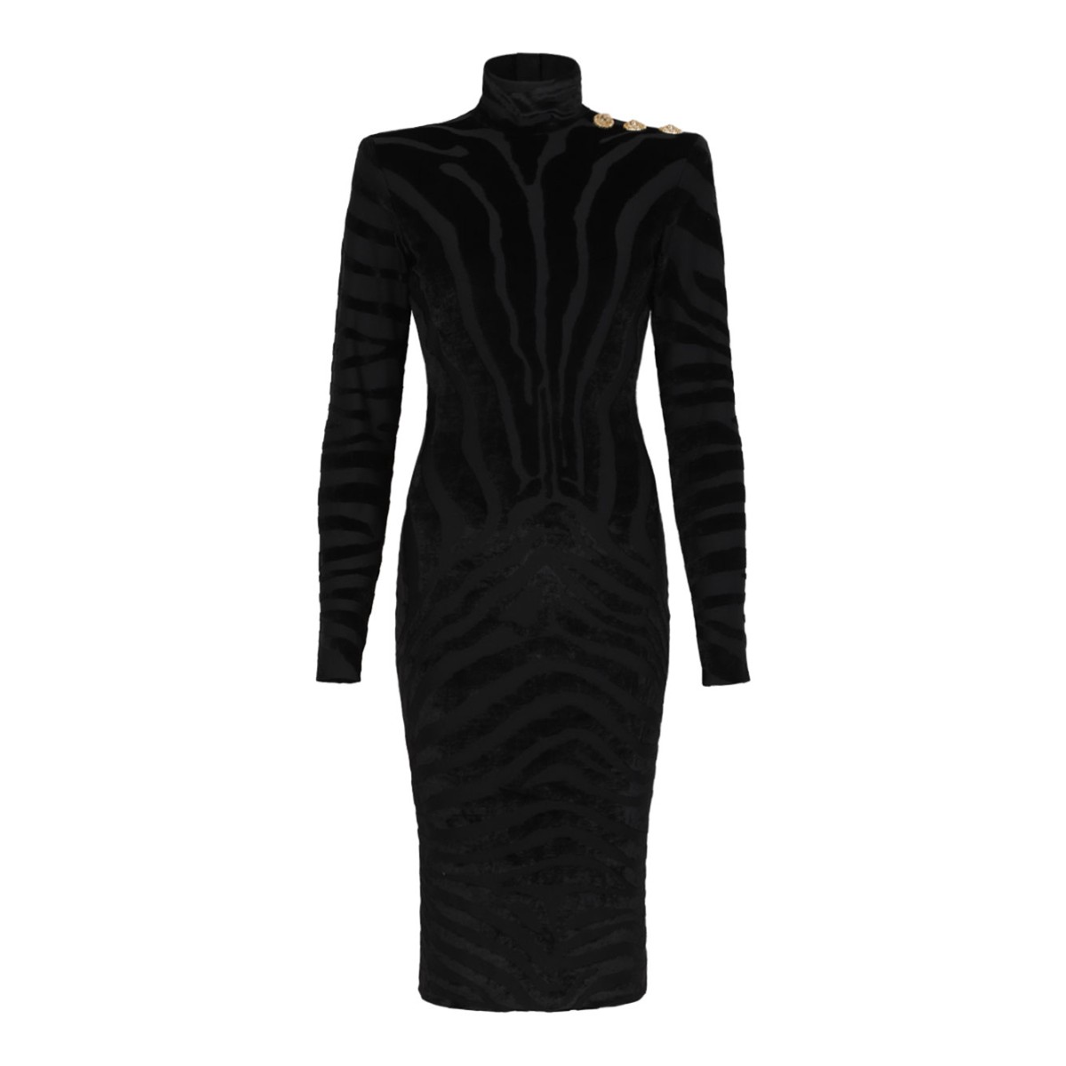 Black Short Zebra Velvet Dress