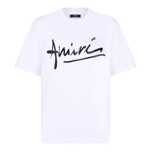 White Script Crew-Neck Short-Sleeve T-Shirt