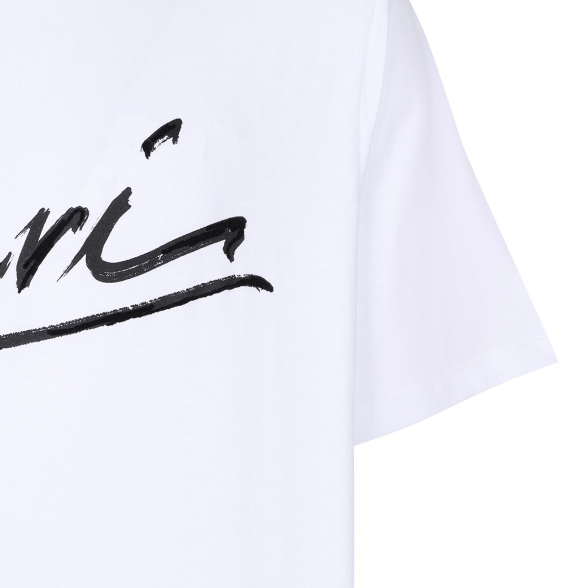 White Script Crew-Neck Short-Sleeve T-Shirt