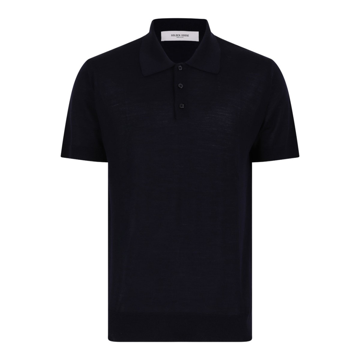 Dark Blue Virgin Wool Polo Shirt