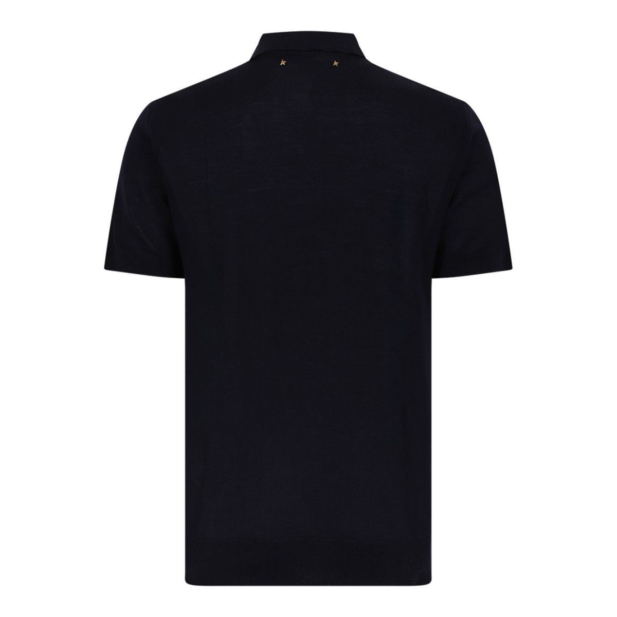 Dark Blue Virgin Wool Polo Shirt