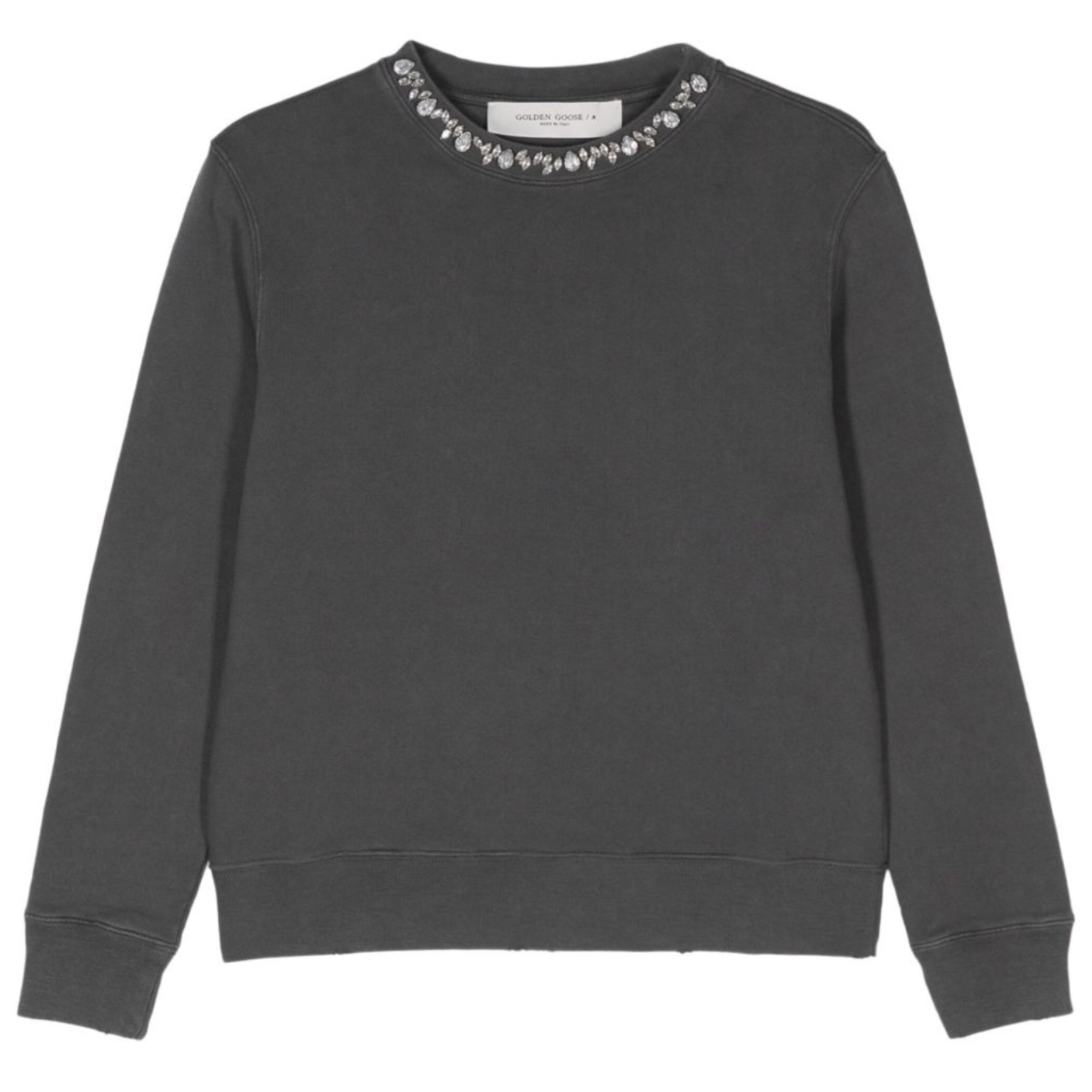 Anthracite Grey Sweatshirt With Crystals