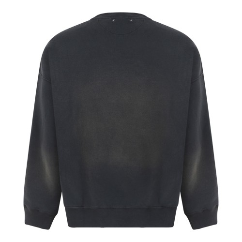 Dark Grey Cotton Sweatshirt With Logo Embroidery