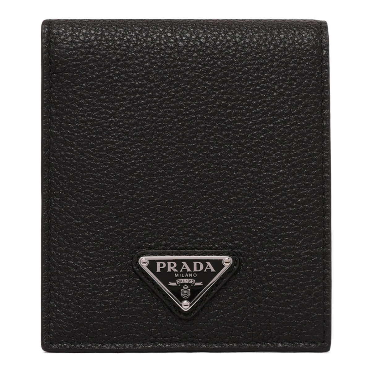 Black Enamel Triangle Logo Wallet
