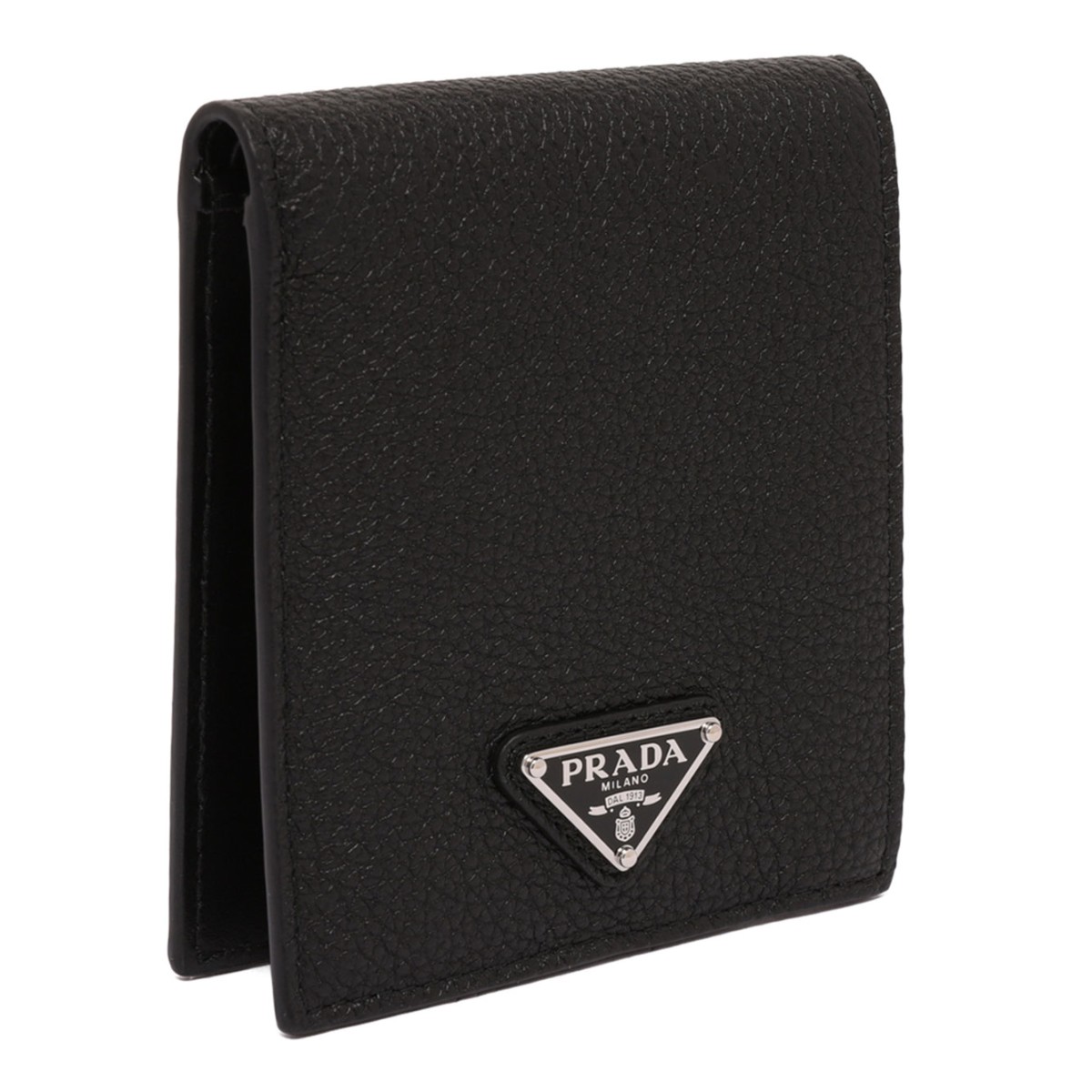 Black Enamel Triangle Logo Wallet