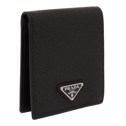 Black Enamel Triangle Logo Wallet