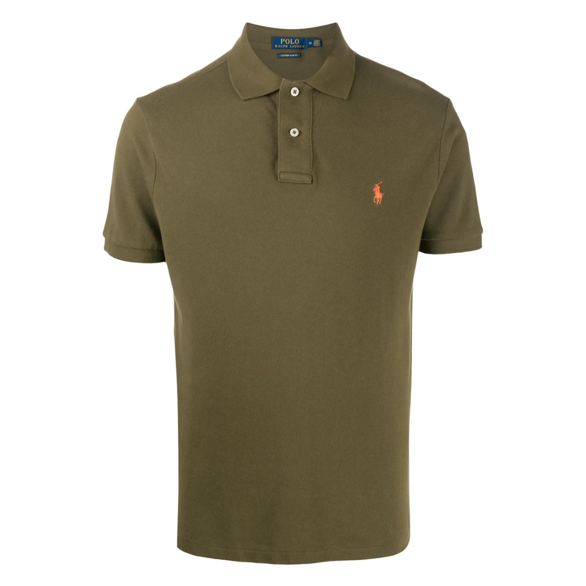 Olive Green Polo Shirt With Embroidery