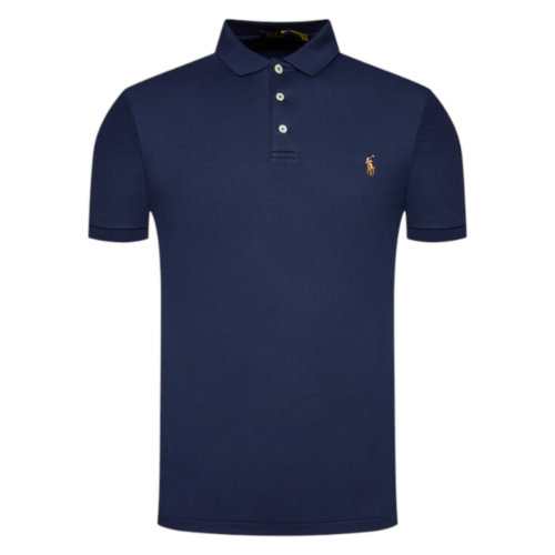 Refined Navy Polo Shirt With Embroidered Logo