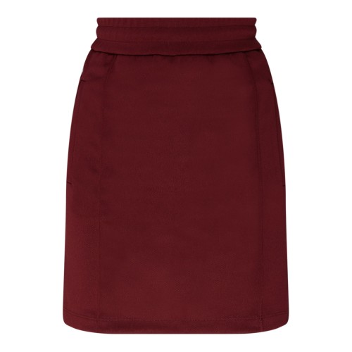 Wine Red and White Cotton Rock Star Side Stripe Skirt